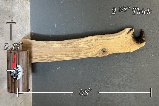 White Oak Live Edge Wood Slab - 12.8 BF - My Store